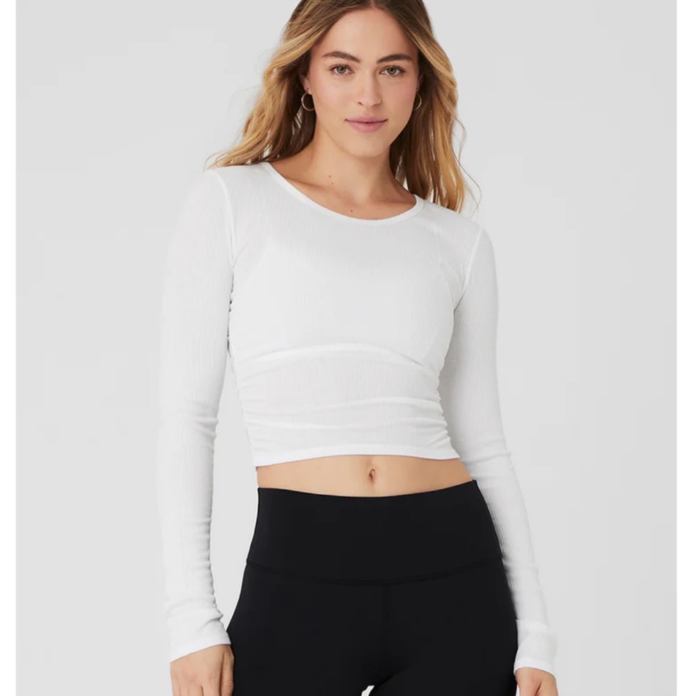 Alo Yoga Gather Long Sleeve Top- MAROON Size Small